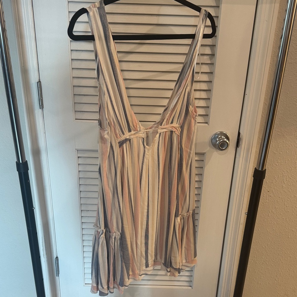 Ocean Drive Striped Backless Dress in Pastel Hues